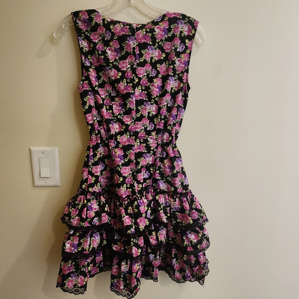 Floral Ruffle Zip Up Dress - Picture 2 of 3
